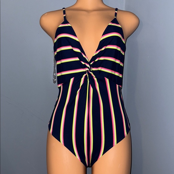 Polly & Esther Tops - NWT Polly & Ester Striped One-Piece Swimsuit - Size Large